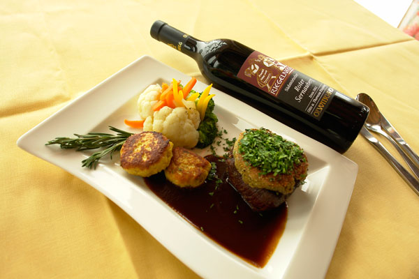 Überbackenes Schweinesteak